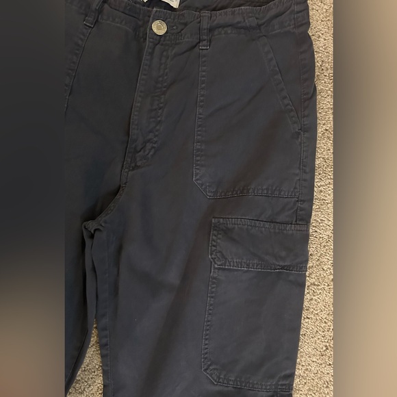 ZARA Women High Rise Straight Cargo Trousers Pants Black - Picture 7 of 7